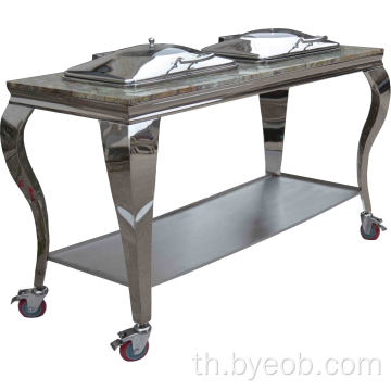 Chafer Heater Two Chafing Dish Mobile Buffet Table